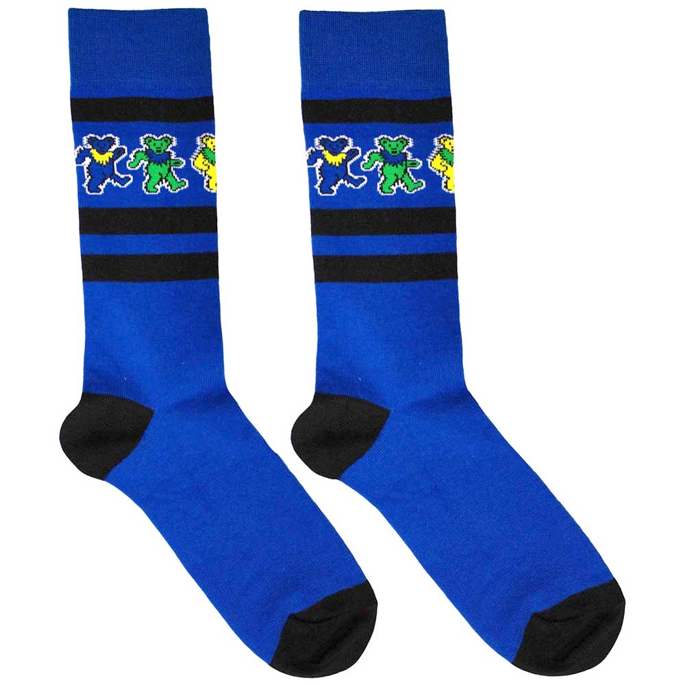 Grateful Dead - Dancing Bears Stripe Socken - EU 39-45 - Blau